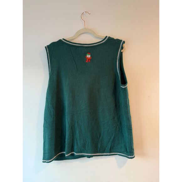 Vintage White Stag Holiday Christmas Snowman Sweater Vest Size XL - Picture 2 of 5